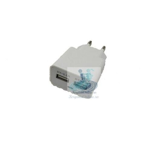 Incarcator Retea (230V) dual USB A+ Charger, 2.1A alb