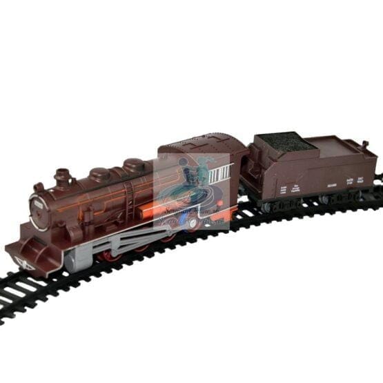 Trenulet electric de marfa cu lumini sunete si 2 vagoane