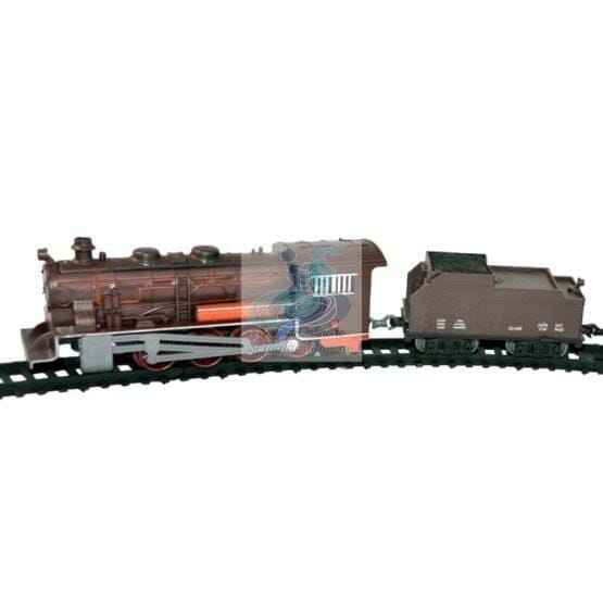 Trenulet electric de marfa cu lumini sunete si 2 vagoane