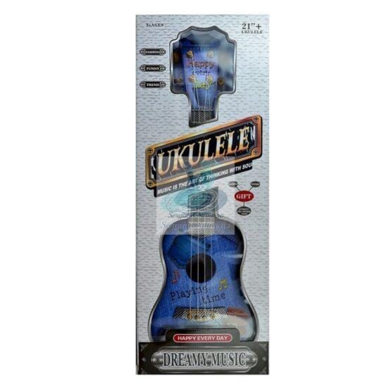Chitara ukulele albastru - jucarie cu sunete reale
