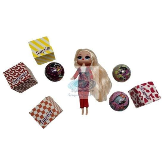Papusa 17 cm cu 7 surprize