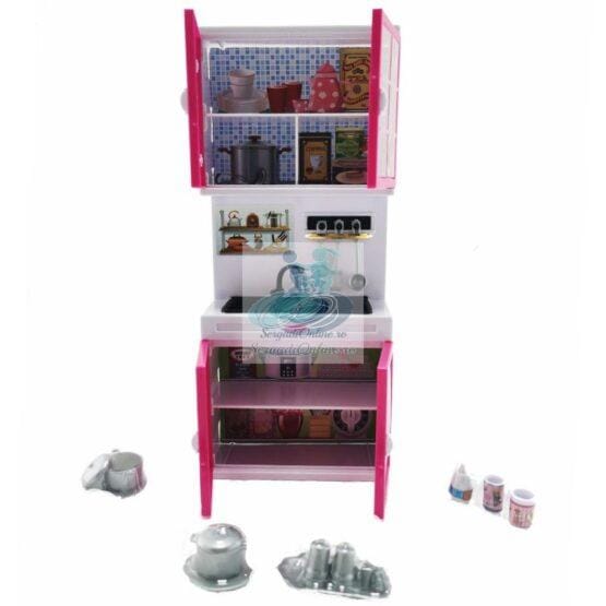 Bucatarie roz  cu accesorii si chiuveta 35 cm h