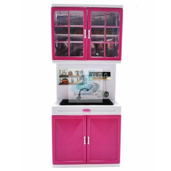 Bucatarie roz cu accesorii si chiuveta 35 cm h