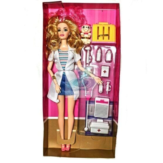 Papusa 28 cm cu articulatii si accesorii doctor