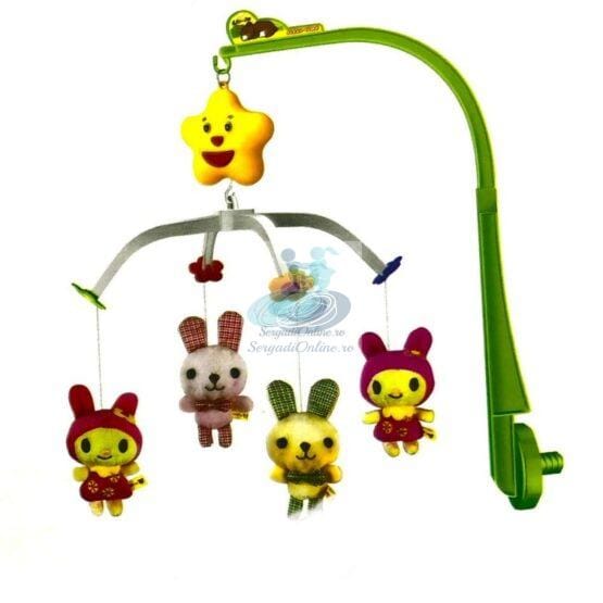 Carusel muzical patut cu figurine din plus