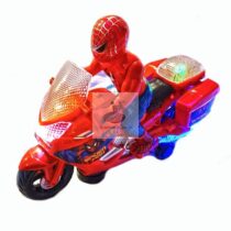 Spiderman pe motocicleta cu sunete si lumini