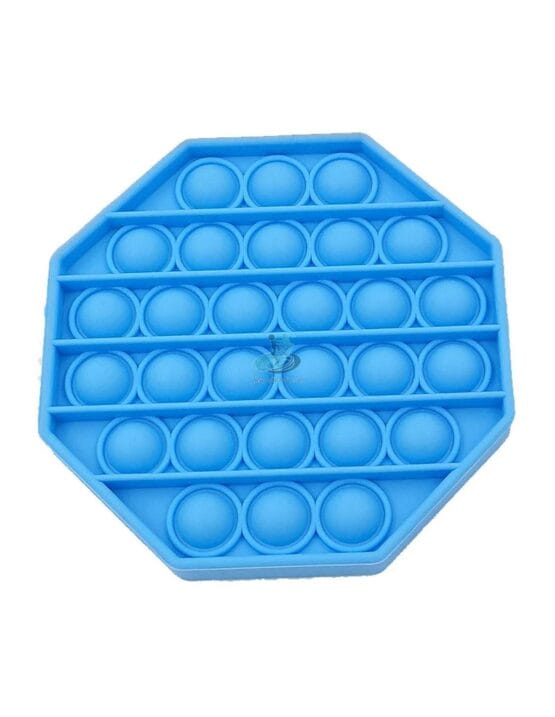 Jucarie antistres POPIT din silicon 12 cm – albastru – octogon