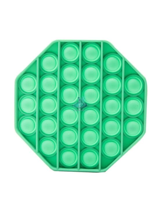 Jucarie antistres POPIT din silicon 12 cm – verde – octogon