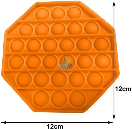 Jucarie antistres POPIT din silicon 12 cm - portocalie - octogon 3 Jucarie antistres POPIT din silicon 12 cm – portocalie – octogon