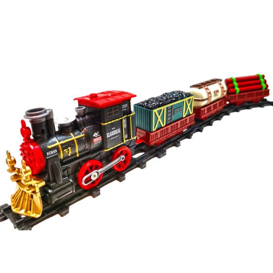 Trenulet electric cu fum si trei vagoane