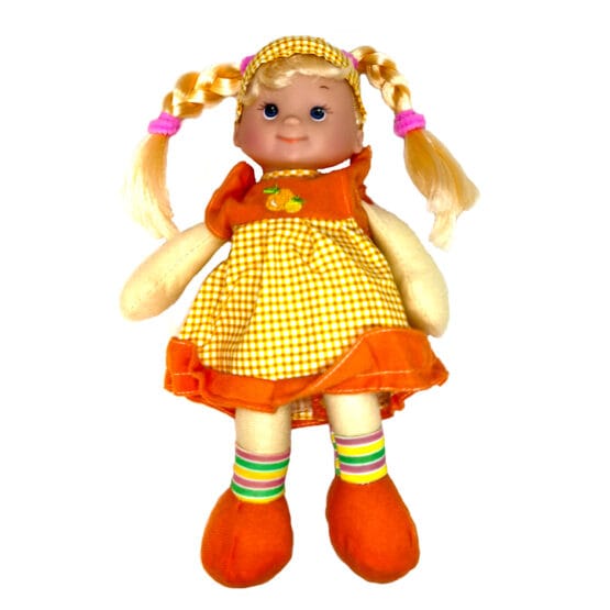 Papusa trup textil parfumata portocaliu 28 cm