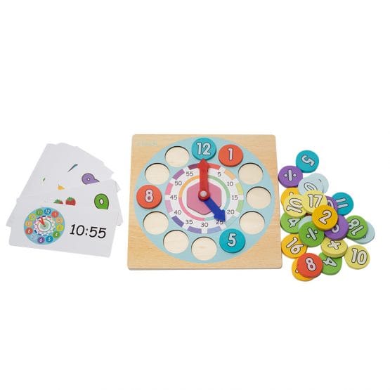 Joc educativ din lemn 2 in 1 - ceas si joc matematic 6 Joc educativ din lemn 2 in 1 – ceas si joc matematic
