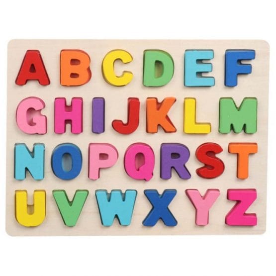 Puzzle lemn multicolor „Invata Alfabetul” 30 x 22 cm