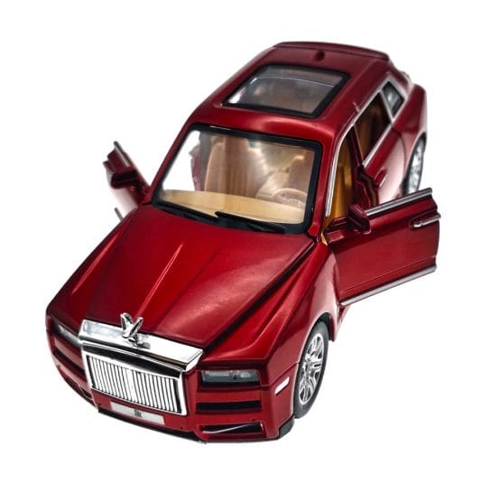 Masinuta metalica rosie 15 cm cu autopropulsie, lumini si sunete