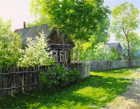 Set pictura pe numere „Casa la tara” 40×50 cm