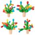 Joc Creativ Cactus din Lemn, Piese Colorate pentru Constructie si Echilibru, Copii 3+ Ani 2 puzzle cactus lemn montessori 2