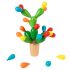 Joc Creativ Cactus din Lemn, Piese Colorate pentru Constructie si Echilibru, Copii 3+ Ani 4 puzzle cactus lemn montessori 3