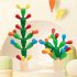 Joc Creativ Cactus din Lemn, Piese Colorate pentru Constructie si Echilibru, Copii 3+ Ani 5 puzzle cactus lemn montessori 5
